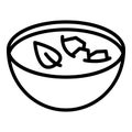 Vegan soup icon outline vector. Food cuisine