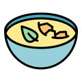 Vegan soup icon vector flat