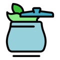 Vegan soup icon vector flat