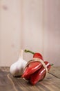 Vegan spiciness garlic and chili pepper