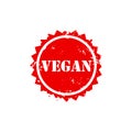 VEGAN stamp sign text red.