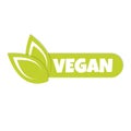 Vegan sticker, label, badge and logo. Ecology icon. Logo template with green leaves for vegan restaurant or vegan product. Vector Royalty Free Stock Photo