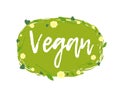 Vegan sticker, vector illustration