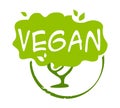 Vegan sticker on white background