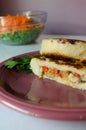 Vegan stuffed potatoe burger Royalty Free Stock Photo