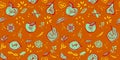 Vegan Style Seamless Pattern With Tropical Fruits, Vibrant Fantasy Colors