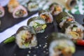 Healthy vegan sushi with vegatables