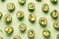 Vegan sushi maki rolls with cucumber, carrot and avocado