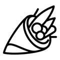 Vegan sushi roll icon, outline style