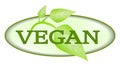 Vegan symbol with green leafs isolated