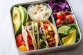 vegan taco packed in a lunchbox