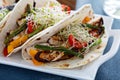 Vegan tacos with grilled tofu and vegetables