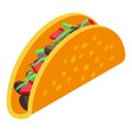 Vegan tacos icon, isometric style