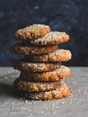 Vegan Tahini cookies, gluten-free, close up