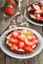 Vegan tartelette with fresh strawberries