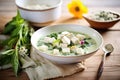 vegan thai green curry with tofu cubes