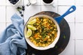 Vegan tofu scramble for breakfast Royalty Free Stock Photo