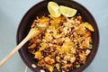 Vegan tofu scramble chilaquiles Royalty Free Stock Photo