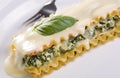 Vegan Tofu and Spinach Lasagna with White Sauce Royalty Free Stock Photo