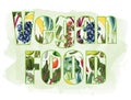 Vegan typography vector design for health centers, organic and vegetarian stores, poster, logo. Vegan vector text. Vector