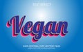 Vegan vector eps 3d text effect design. Royalty Free Stock Photo