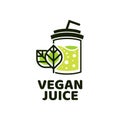 vegan vegetable Juice cup drink fruit smoothie cocktail logo concept design illustration Royalty Free Stock Photo