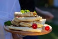 Vegan vegetable wrap with lettuce, cucumber and tomatoes sliced in half Royalty Free Stock Photo