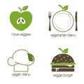 Vegan and vegetarian food icons Royalty Free Stock Photo