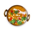 Vegan and vegetarian indian cuisine dish, spicy lentil dahl soup