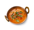 Vegan and vegetarian indian cuisine dish, spicy tomato creamy soup