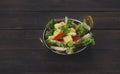 Vegan and vegetarian indian restaurant dish, fresh vegetable salad