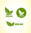 Vegan vegetarian logo icon set