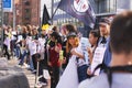 Vegan and vegetarians for animal liberation protest at a demonstration against cruelty towards animals and eating meat and dairy p Royalty Free Stock Photo