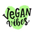 Vegan vibes sign. Vector round eco, organic logo