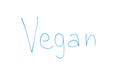 Vegan word written on glass, way of life, abstaining from use of animal products