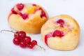 Vegan yeast pastry filled with redcurrants