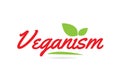 Veganism hand written word text for typography design in red