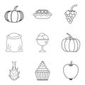 Veganism icons set, simple style