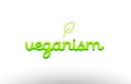 veganism word concept with green leaf logo icon company design