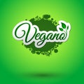 Vegano - Vegan spanish text, Vector icon design Royalty Free Stock Photo