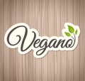 Vegano - Vegan spanish text, Vector icon design Royalty Free Stock Photo