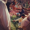 Vegans market for vegies Royalty Free Stock Photo