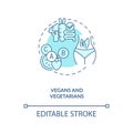 Vegans and vegetarians concept icon