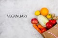 Month in january called Veganuary. Vegetarian and vegan diet concept Royalty Free Stock Photo