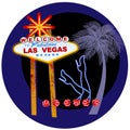 Vegas sign and dancers legs in neon Royalty Free Stock Photo