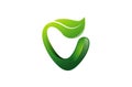Vegetable Abstract Leaf Letter V Logo