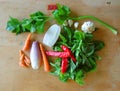 Vegetable additions to Italian tomato pulp Royalty Free Stock Photo