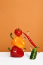 Vegetable art composition - abstract construction with copy space Royalty Free Stock Photo