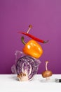 Vegetable art composition - abstract construction with copy space Royalty Free Stock Photo