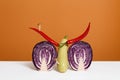 Vegetable art composition - abstract construction with copy space Royalty Free Stock Photo